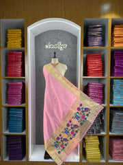 Pure Paithani Silk Weaving Zari Paithani Duppata
