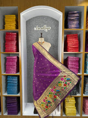Pure Paithani Silk Weaving Zari Paithani Duppata