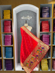 Pure Paithani Silk Weaving Zari Paithani Duppata