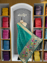 Pure Paithani Silk Weaving Zari Paithani Duppata