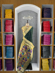 Peacock Pallu & Gold Zari Border Paithani Silk Saree