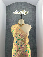 Peacock Pallu & Gold Zari Border Paithani Silk Saree