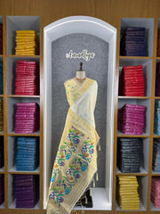 Peacock Pallu & Gold Zari Border Paithani Silk Saree