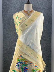 Peacock Pallu & Gold Zari Border Paithani Silk Saree