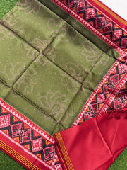 Double Ikkat Printed Gujarati Patola Saree