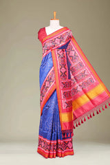 Double Ikkat Printed Gujarati Patola Saree