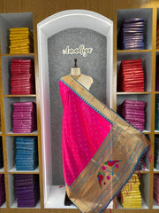 Pure Paithani Zari Border Parrot Motif Pallu Dupatta