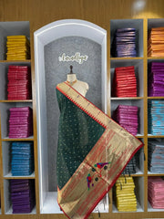 Pure Paithani Zari Border Parrot Motif Pallu Dupatta