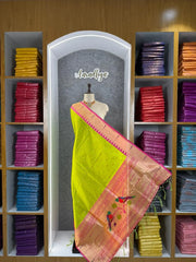 Pure Paithani Zari Border Parrot Motif Pallu Dupatta
