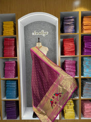 Pure Paithani Zari Border Parrot Motif Pallu Dupatta