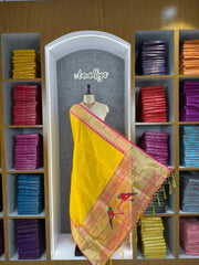 Pure Paithani Zari Border Parrot Motif Pallu Dupatta