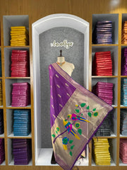 Pure Paithani Multicolor Parrot Weaving Motif Pallu Dupatta