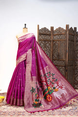Akha Trij Meena Weaving Paithani Saree