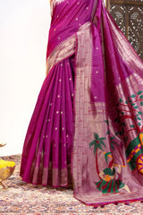 Akha Trij Meena Weaving Paithani Saree