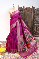 Akha Trij Meena Weaving Paithani Saree