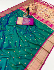 Soft Silk Meenkari Hansraj Paithani Saree