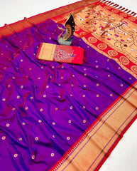 Soft Silk Meenkari Hansraj Paithani Saree