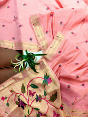 Soft Pure Muga Cotton Paithani Saree