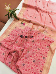 Soft Pure Muga Cotton Paithani Saree