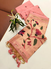 Soft Pure Muga Cotton Paithani Saree