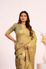 Soft Pure Muga Cotton Paithani Saree