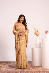 Soft Pure Muga Cotton Paithani Saree