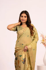 Soft Pure Muga Cotton Paithani Saree