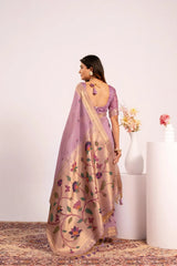 Soft Pure Muga Cotton Paithani Saree