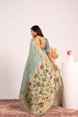 Soft Pure Muga Cotton Paithani Saree