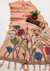 Premium Soft Muga Cotton Rich Flowery Pallu Saree