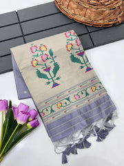 Soft Tussar Silk Pastel Paithani Saree