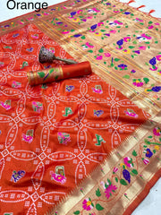 Bandhani Patola Silk Paithani Saree