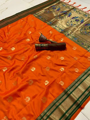 Traditional Paithani Kadiyal Border Saree
