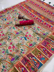 Pure Viscose Gajji Silk Pashmina Saree – Premium Silk Saree