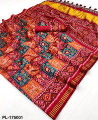 Super Trending Patan Patola Printed Handloom Silk Saree