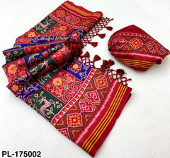 Super Trending Patan Patola Printed Handloom Silk Saree