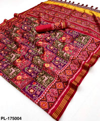 Super Trending Patan Patola Printed Handloom Silk Saree