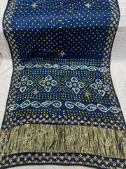 Gaji Silk Bandhani Gota Pati Saree