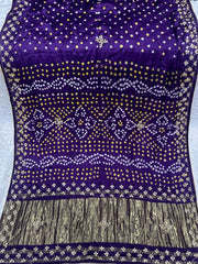 Gaji Silk Bandhani Gota Pati Saree