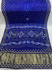 Gaji Silk Bandhani Gota Pati Saree