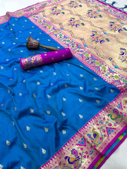 Rajwadi Mor Paithani Zari Butti Saree