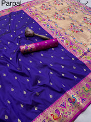 Rajwadi Mor Paithani Zari Butti Saree