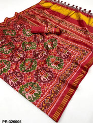 Handloom Silk Elephant Printed Patola Saree