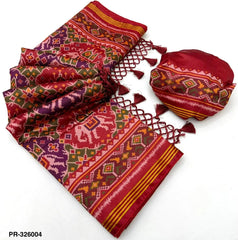 Handloom Silk Elephant Printed Patola Saree