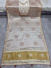 Desiner Bandhani Pure Lagadi Patta With Print saree