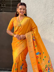 Bamboo Tissue Silk Half Half Paithani Saree
