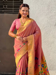 Bamboo Tissue Silk Half Half Paithani Saree