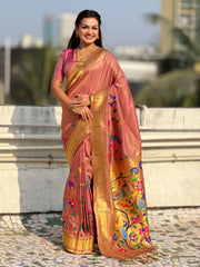 Bamboo Tissue Silk Half Half Paithani Saree