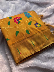 Bamboo Tissue Silk Half Half Paithani Saree