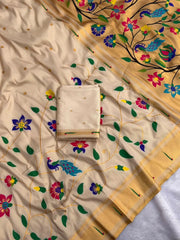 Bamboo Tissue Silk Half Half Paithani Saree